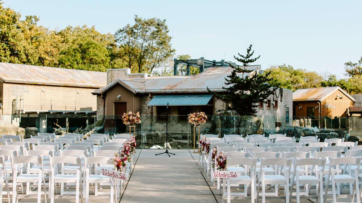 Outdoor wedding ceremony setup at The Maryland Zoo in Baltimore
