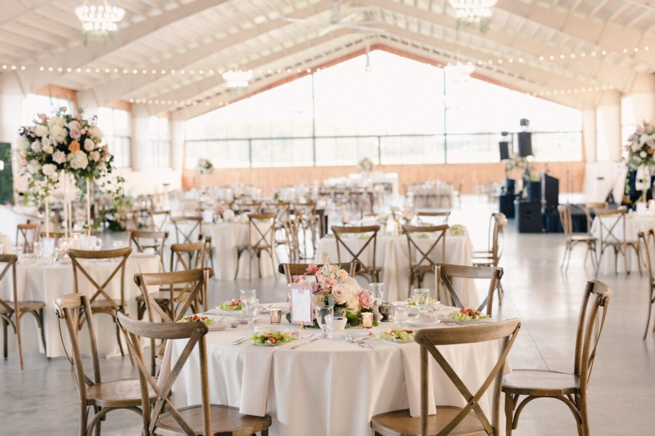 Wedding reception inside Vignon Manor Farm