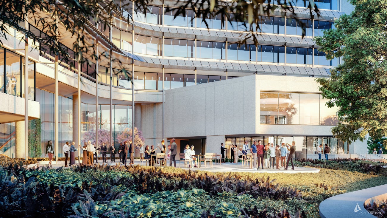 Modern event courtyard at AIA’s Global Campus in Washington, D.C.