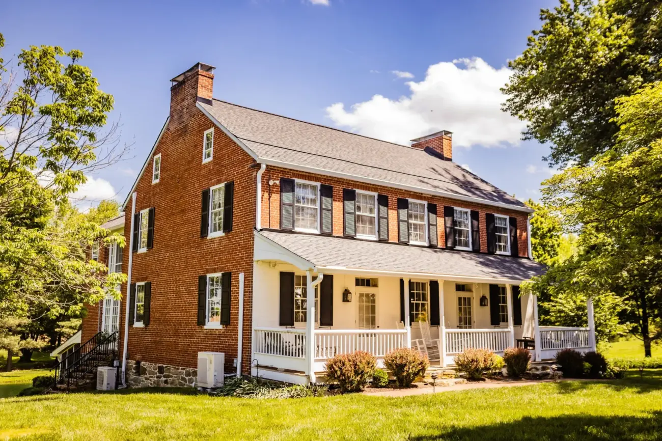 Historic brick manor and gardens at The Christian Royer House
