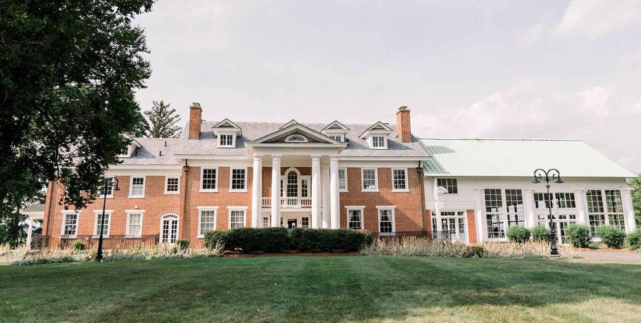 Raspberry Plain Manor and its elegant conservatory in Leesburg