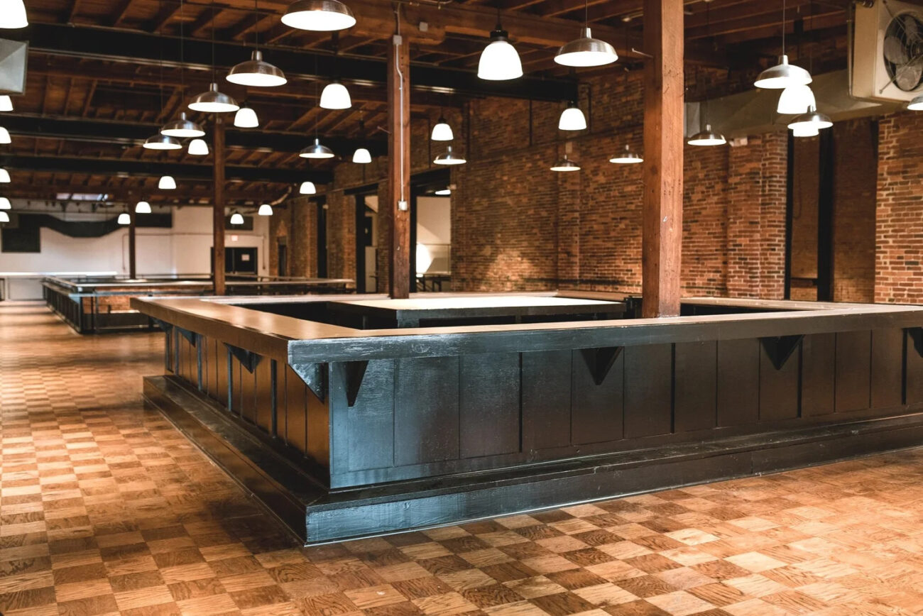 Industrial event space inside The Assembly Room in Baltimore